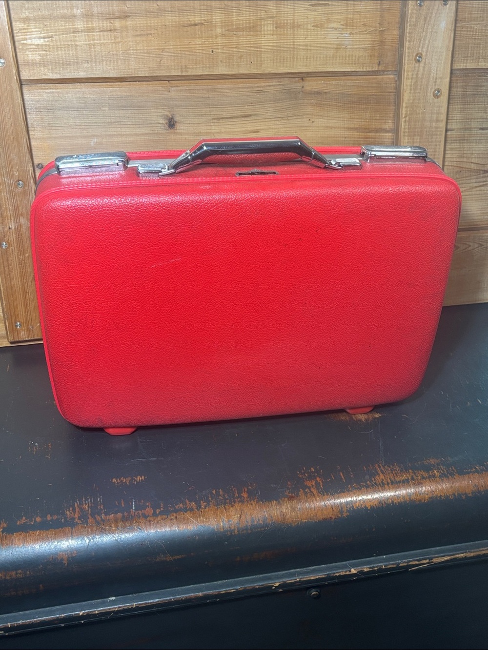 Mid Century Modern American Tourister Vinyl Luggage Hard Shell! EUC